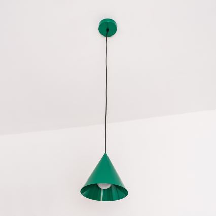Lámpara colgante con cable ETNA 1xE27/15W/230V Ø 18,5 cm verde