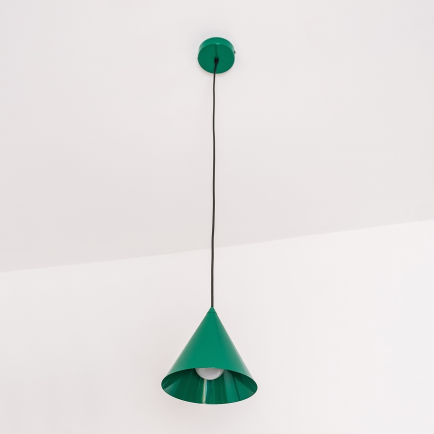 Lámpara colgante con cable ETNA 1xE27/15W/230V Ø 18,5 cm verde