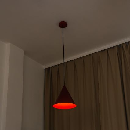 Lámpara colgante con cable ETNA II 1xE27/15W/230V, diámetro 25 cm, roja