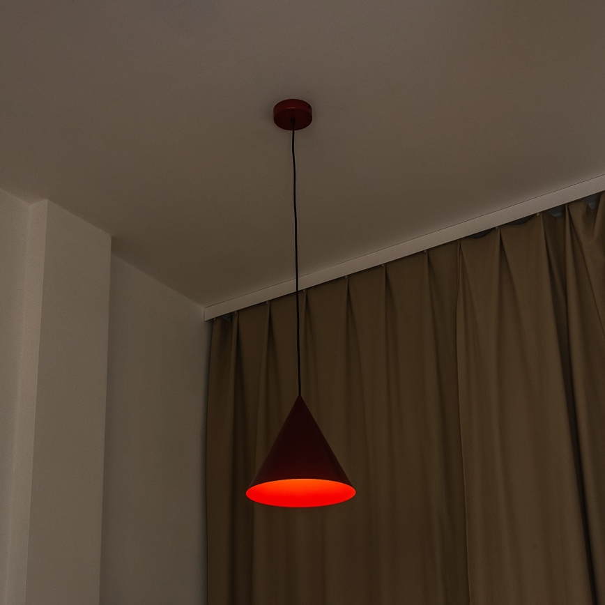 Lámpara colgante con cable ETNA II 1xE27/15W/230V, diámetro 25 cm, roja