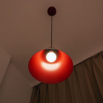 Lámpara colgante con cable ETNA II 1xE27/15W/230V, diámetro 25 cm, roja