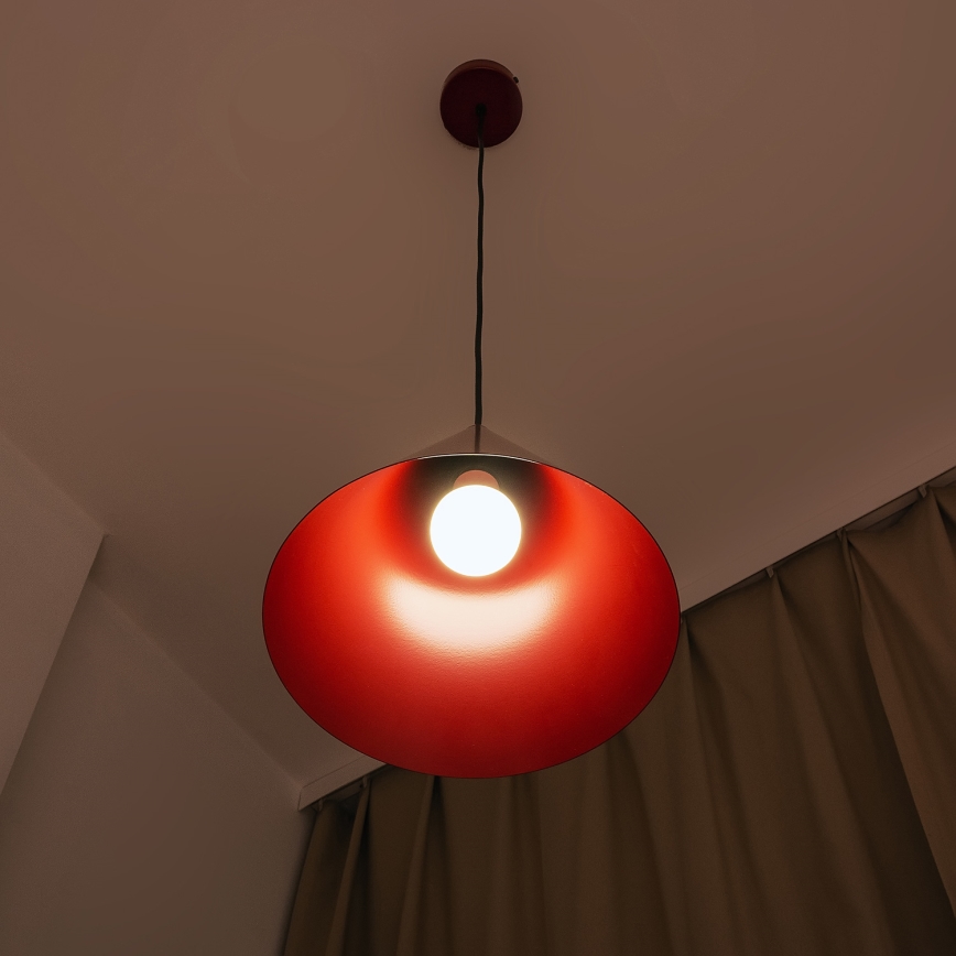 Lámpara colgante con cable ETNA II 1xE27/15W/230V, diámetro 25 cm, roja