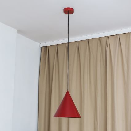 Lámpara colgante con cable ETNA II 1xE27/15W/230V, diámetro 25 cm, roja