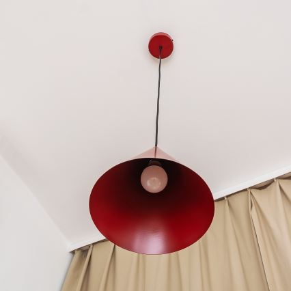 Lámpara colgante con cable ETNA II 1xE27/15W/230V, diámetro 25 cm, roja