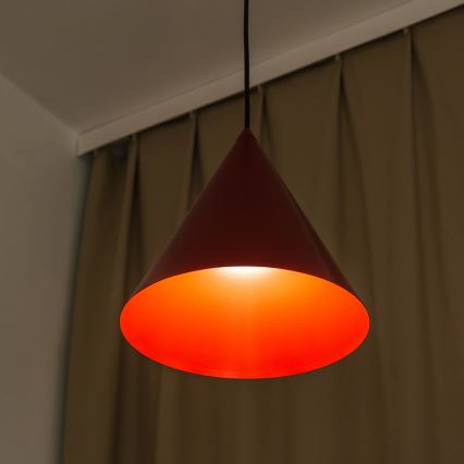 Lámpara colgante con cable ETNA II 1xE27/15W/230V, diámetro 25 cm, roja
