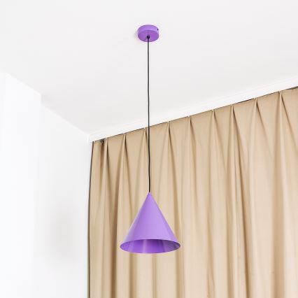 Lámpara colgante con cable ETNA II 1xE27/15W/230V, diámetro 25 cm, violeta