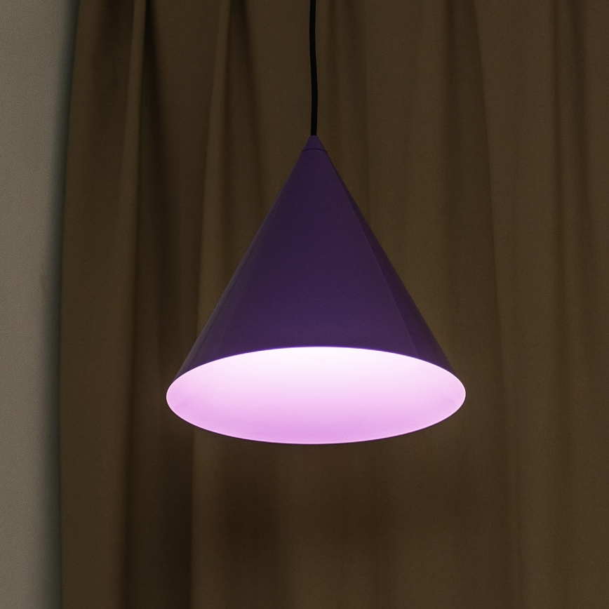 Lámpara colgante con cable ETNA II 1xE27/15W/230V, diámetro 25 cm, violeta
