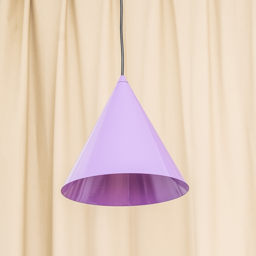 Lámpara colgante con cable ETNA II 1xE27/15W/230V, diámetro 25 cm, violeta