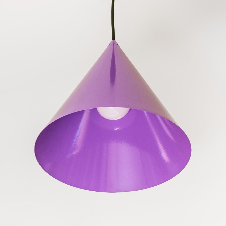 Lámpara colgante con cable ETNA II 1xE27/15W/230V, diámetro 25 cm, violeta