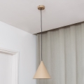 Lámpara colgante con cable ETNA II 1xE27/15W/230V Ø 25 cm beige