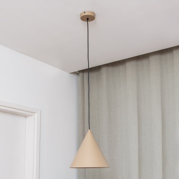Lámpara colgante con cable ETNA II 1xE27/15W/230V Ø 25 cm beige