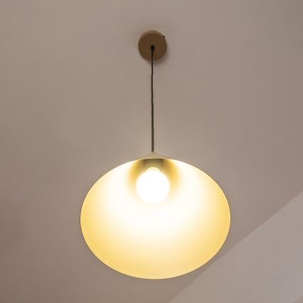 Lámpara colgante con cable ETNA II 1xE27/15W/230V Ø 25 cm beige