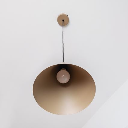 Lámpara colgante con cable ETNA II 1xE27/15W/230V Ø 25 cm beige
