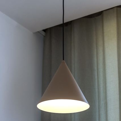 Lámpara colgante con cable ETNA II 1xE27/15W/230V Ø 25 cm beige
