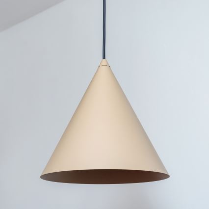 Lámpara colgante con cable ETNA II 1xE27/15W/230V Ø 25 cm beige