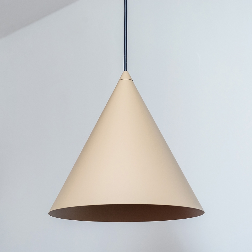 Lámpara colgante con cable ETNA II 1xE27/15W/230V Ø 25 cm beige