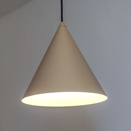 Lámpara colgante con cable ETNA II 1xE27/15W/230V Ø 25 cm beige