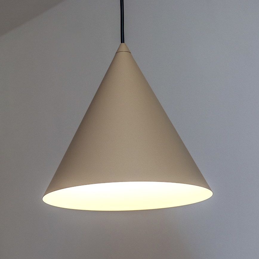 Lámpara colgante con cable ETNA II 1xE27/15W/230V Ø 25 cm beige
