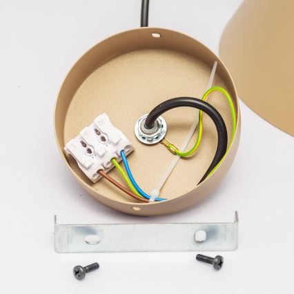 Lámpara colgante con cable ETNA II 1xE27/15W/230V Ø 25 cm beige