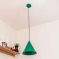 Lámpara colgante con cable ETNA II 1xE27/15W/230V Ø 25 cm verde