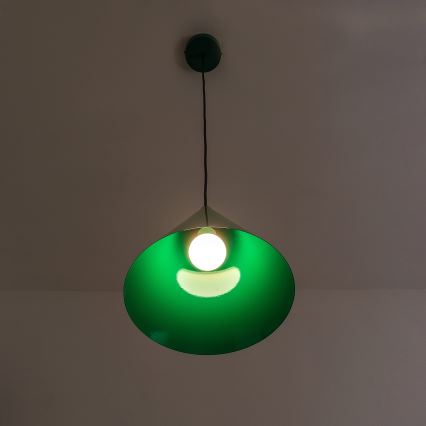 Lámpara colgante con cable ETNA II 1xE27/15W/230V Ø 25 cm verde