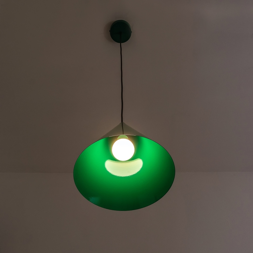 Lámpara colgante con cable ETNA II 1xE27/15W/230V Ø 25 cm verde