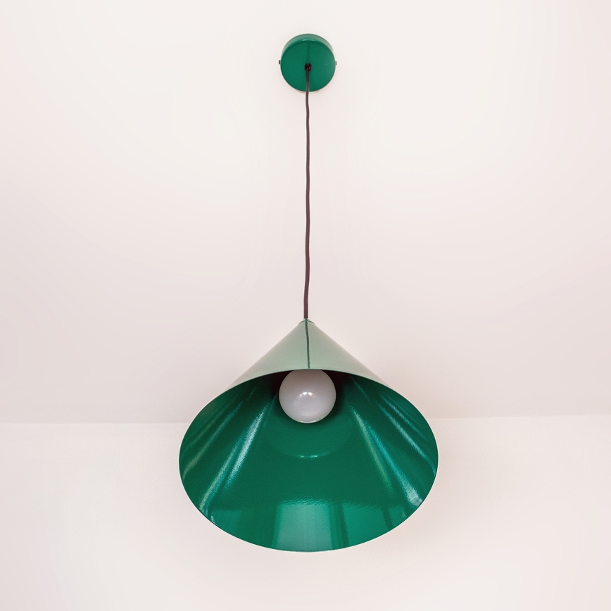Lámpara colgante con cable ETNA II 1xE27/15W/230V Ø 25 cm verde