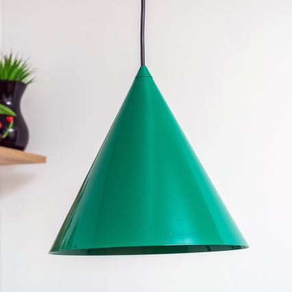 Lámpara colgante con cable ETNA II 1xE27/15W/230V Ø 25 cm verde