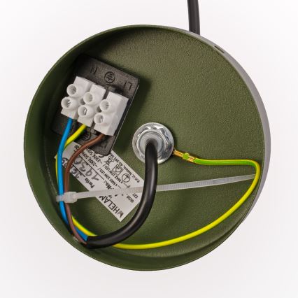 Lámpara colgante con cable ETNA II 1xE27/15W/230V Ø 25 cm verde