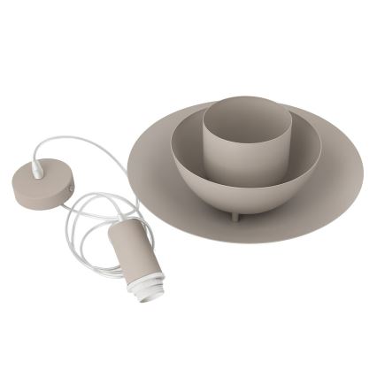 Lámpara colgante con cable FERRO 1xE27/15W/230V gris