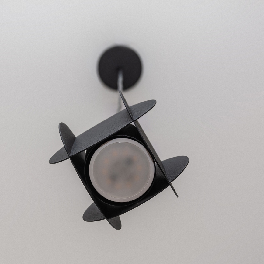 Lámpara colgante con cable GAMBIT 1xGU10/10W/230V negro