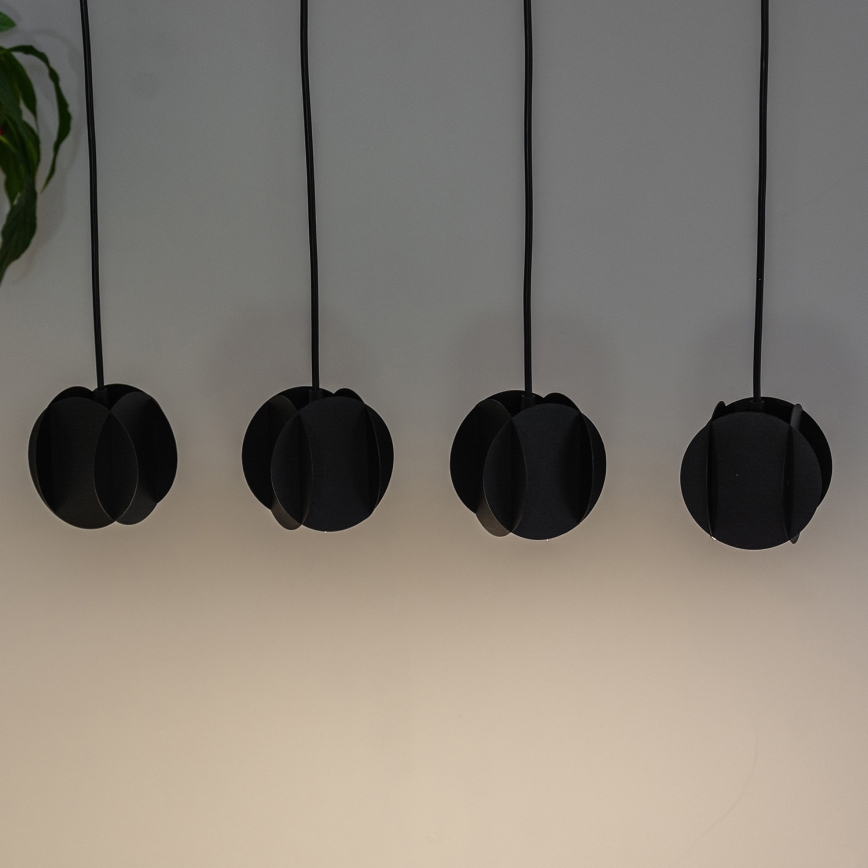 Lámpara colgante con cable GAMBIT 4xGU10/10W/230V, negra