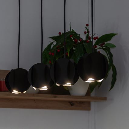 Lámpara colgante con cable GAMBIT 4xGU10/10W/230V, negra