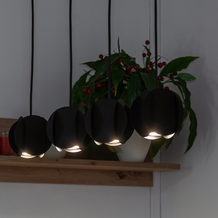 Lámpara colgante con cable GAMBIT 4xGU10/10W/230V, negra