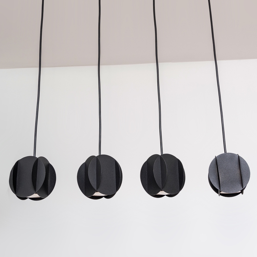 Lámpara colgante con cable GAMBIT 4xGU10/10W/230V, negra