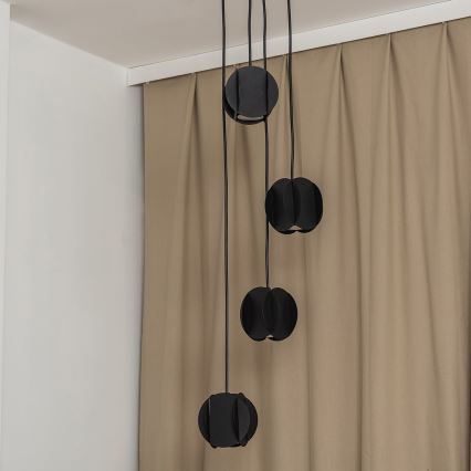 Lámpara colgante con cable GAMBIT 4xGU10/10W/230V negra