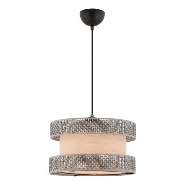 Lámpara colgante con cable HALO 1xE27/60W/230V beige/gris