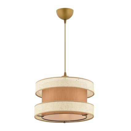 Lámpara colgante con cable HALO 1xE27/60W/230V marrón/crema
