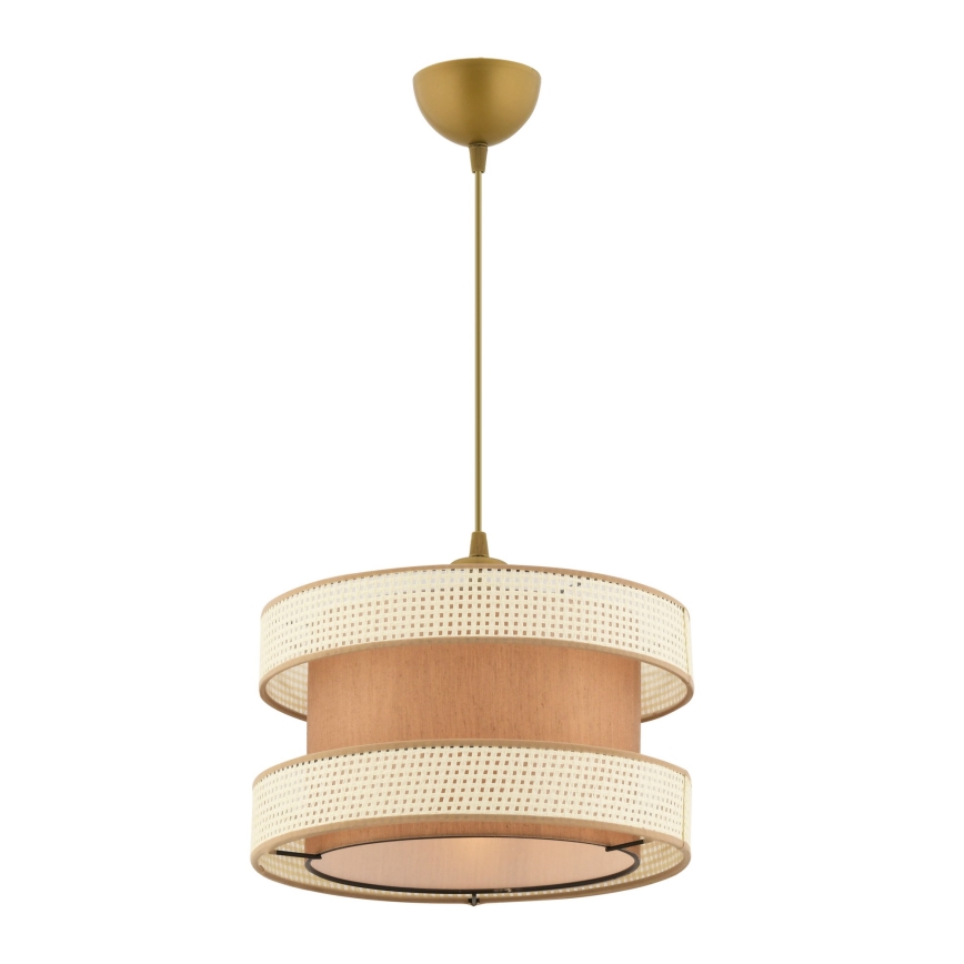 Lámpara colgante con cable HALO 1xE27/60W/230V marrón/crema