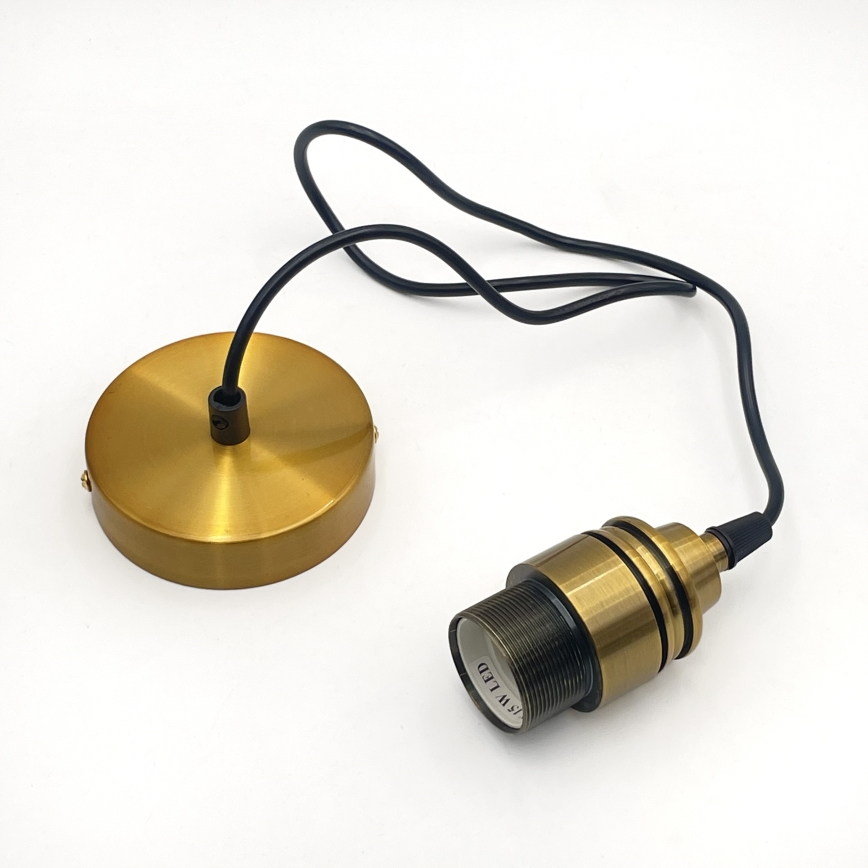 Lámpara colgante con cable HECTOR 1xE27/15W/230V blanca/latón diámetro 20 cm