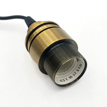 Lámpara colgante con cable HECTOR 1xE27/15W/230V blanco/latón, diámetro 25 cm