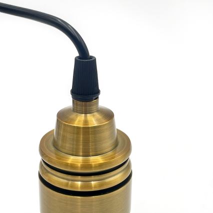 Lámpara colgante con cable HECTOR 1xE27/15W/230V blanco/latón Ø 14 cm