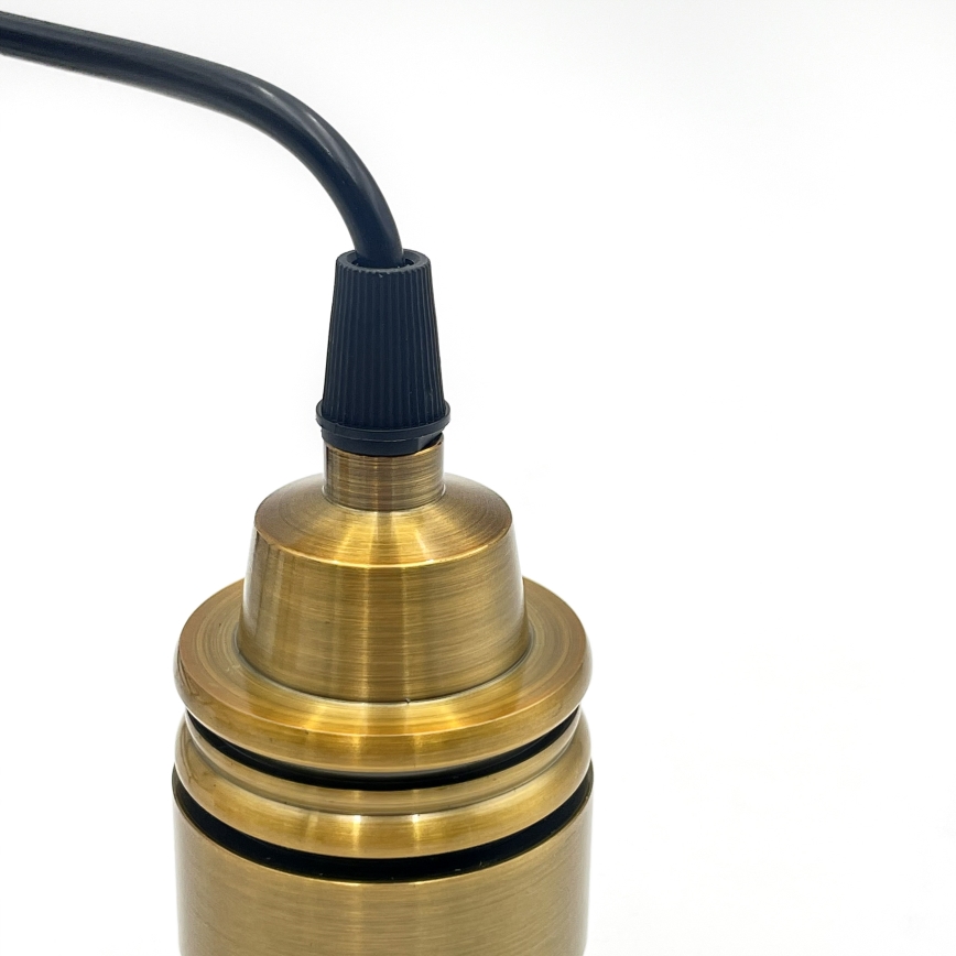 Lámpara colgante con cable HECTOR 1xE27/15W/230V blanco/latón Ø 14 cm