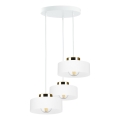 Lámpara colgante con cable IGNIA 3xE27/60W/230V blanca