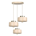 Lámpara colgante con cable IGNIA 3xE27/60W/230V, color taupe