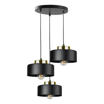 Lámpara colgante con cable IGNIA 3xE27/60W/230V negra