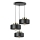 Lámpara colgante con cable IGNIA 3xE27/60W/230V negra