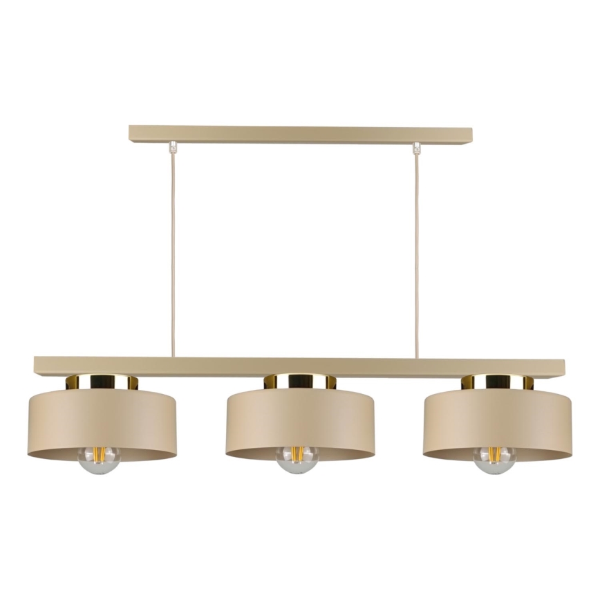 Lámpara colgante con cable IGNIA 3xE27/60W/230V taupe