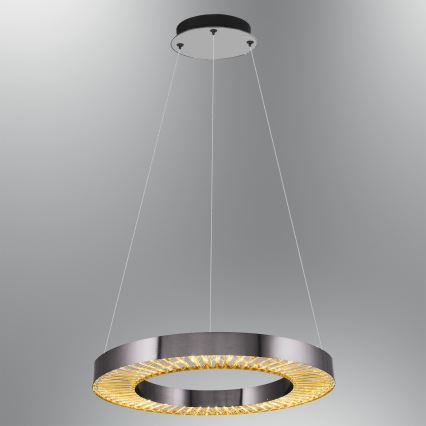 Lámpara colgante con cable JESI LED/35W/230V 3000K Ø 60 cm plateada