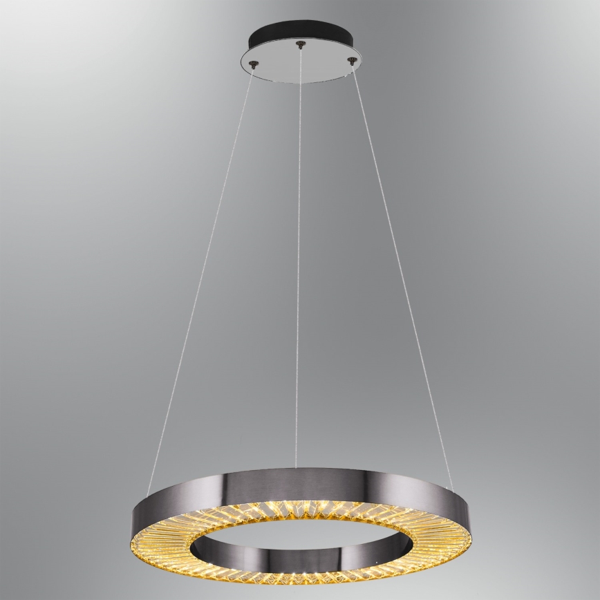 Lámpara colgante con cable JESI LED/35W/230V 3000K Ø 60 cm plateada